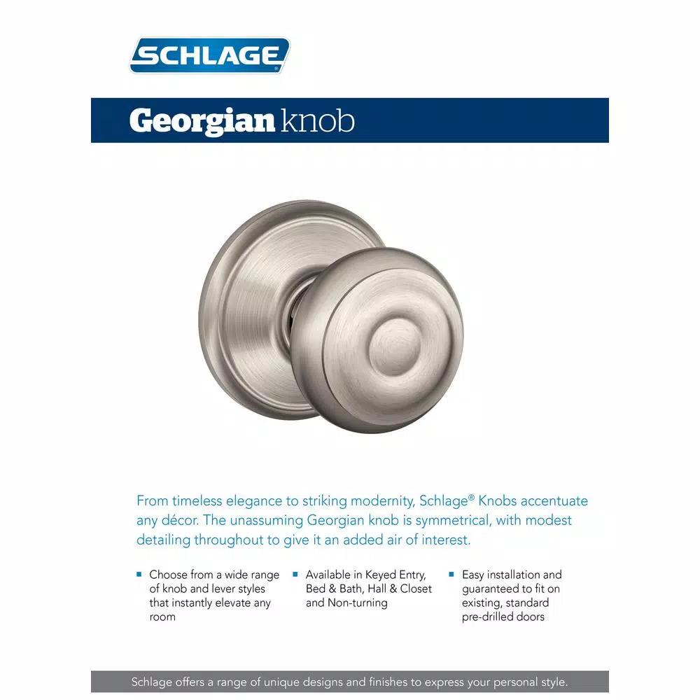 Schlage Georgian Aged Bronze Keyed Entry Door Knob (2-Pack)