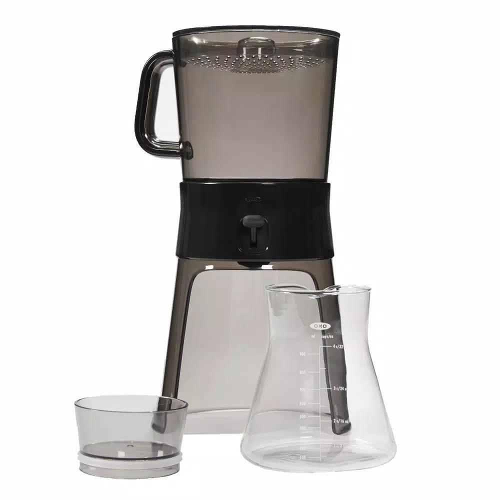 OXO Good Grips 4-Cup Cold Brew Drip Coffee Maker with Stainless Steel Filter, Gray
