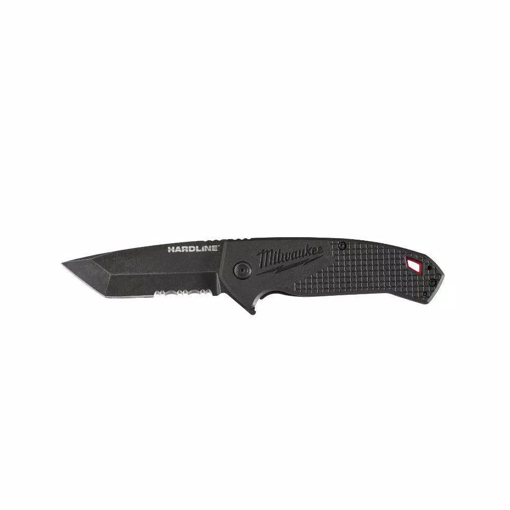 Milwaukee Hardline 3 in. D2 Steel Serrated Tanto Blade Folding Pocket Knife