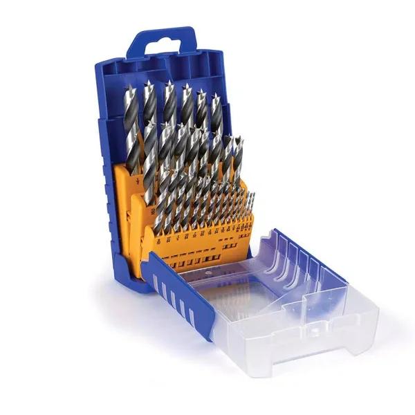 Fisch 29-Piece Chrome Vanadium Brad Point Drill Bit Set, Imperial Sizes