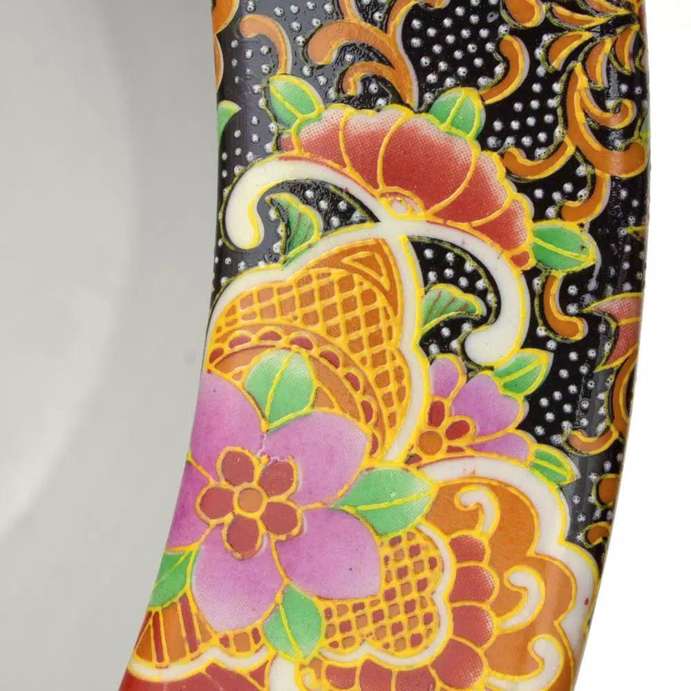 Unbranded Oriental Furniture 12 in. Famille Rose Porcelain Fishbowl with Hand-Painted Satsuma Design