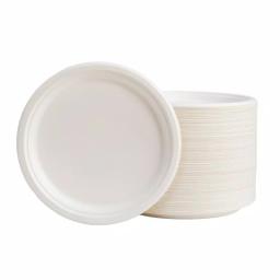 Unbranded 10 in. White Sugarcane Plates, 300 Pack - Eco-Friendly Biodegradable Disposable Plates thumbnail 1