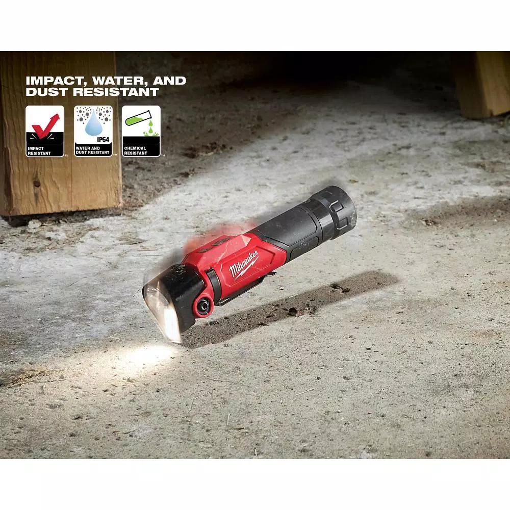 Milwaukee 500 Lumen LED Pivoting Rechargeable Flashlight with 2 REDLITHIUM USB Batteries