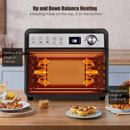 Costway 23 Qt. 12-in-1 Air Fryer Oven with Rotisserie, 1700W Convection Toaster Oven, Black thumbnail 5