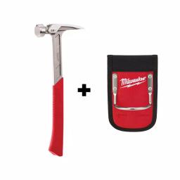 Milwaukee 22 oz. Smooth Face Framing Hammer with Hammer Loop and Shockshield Grip thumbnail 1
