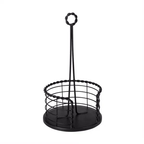 Spectrum Everly Braided Steel Paper Towel Holder, Black Farmhouse Kitchen Decor