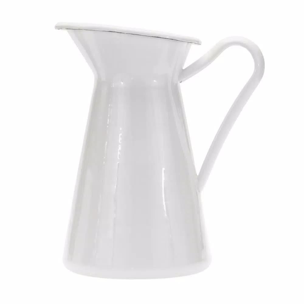 Golden Rabbit 3 Qt. White Enamelware Pitcher, Porcelain-Enameled Steel