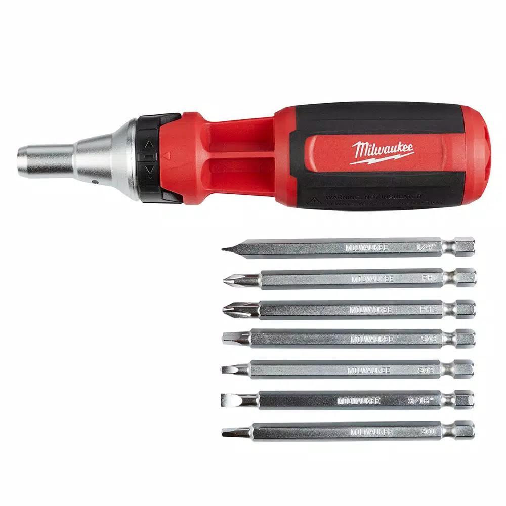 Milwaukee 2-Piece Multi-Bit Screwdriver Set: 9-in-1 Ratcheting & 8-in-1 Compact Drivers