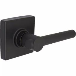 Defiant Highland Matte Black Passage Door Lever with Square Rose thumbnail 1