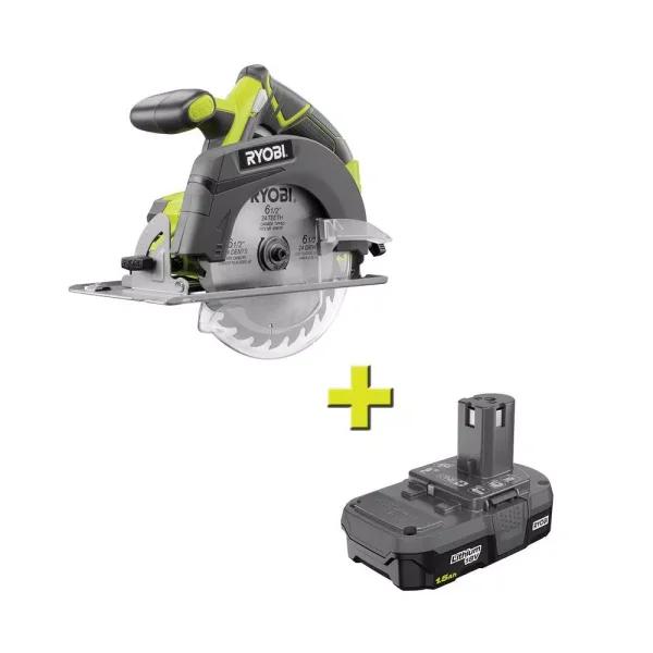 RYOBI 18V ONE+ 6-1/2 in. Cordless Circular Saw with 1.5 Ah Lithium-Ion Battery