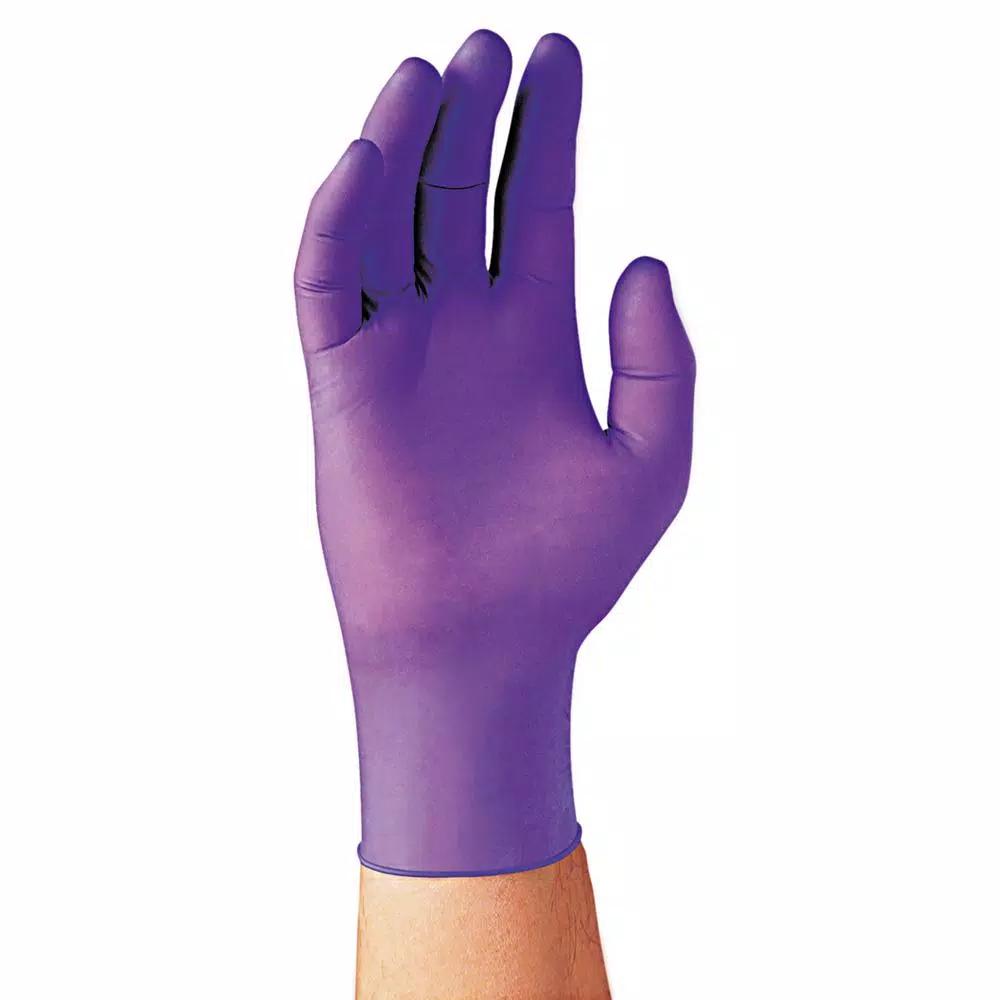 Kimberly-Clark PROFESSIONAL Small Purple Nitrile Disposable Exam Gloves, Textured Fingertips, Beaded Cuff, 100-Count