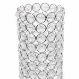Elegant Designs 11.25 in. Chrome and K5 Crystal Cylinder Decorative Table Vase thumbnail 4