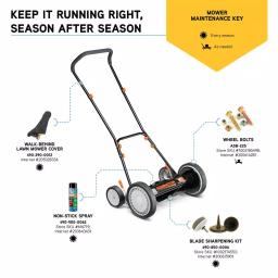 Remington 16 in. Manual Walk Behind Reel Lawn Mower with 9-Position Height Adjustment thumbnail 2