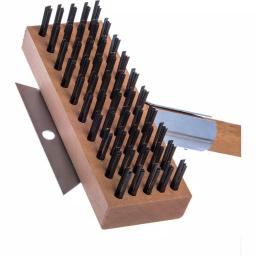 Carlisle Flatwire Oven and Grill Brush with Scraper and Wood Handle thumbnail 3