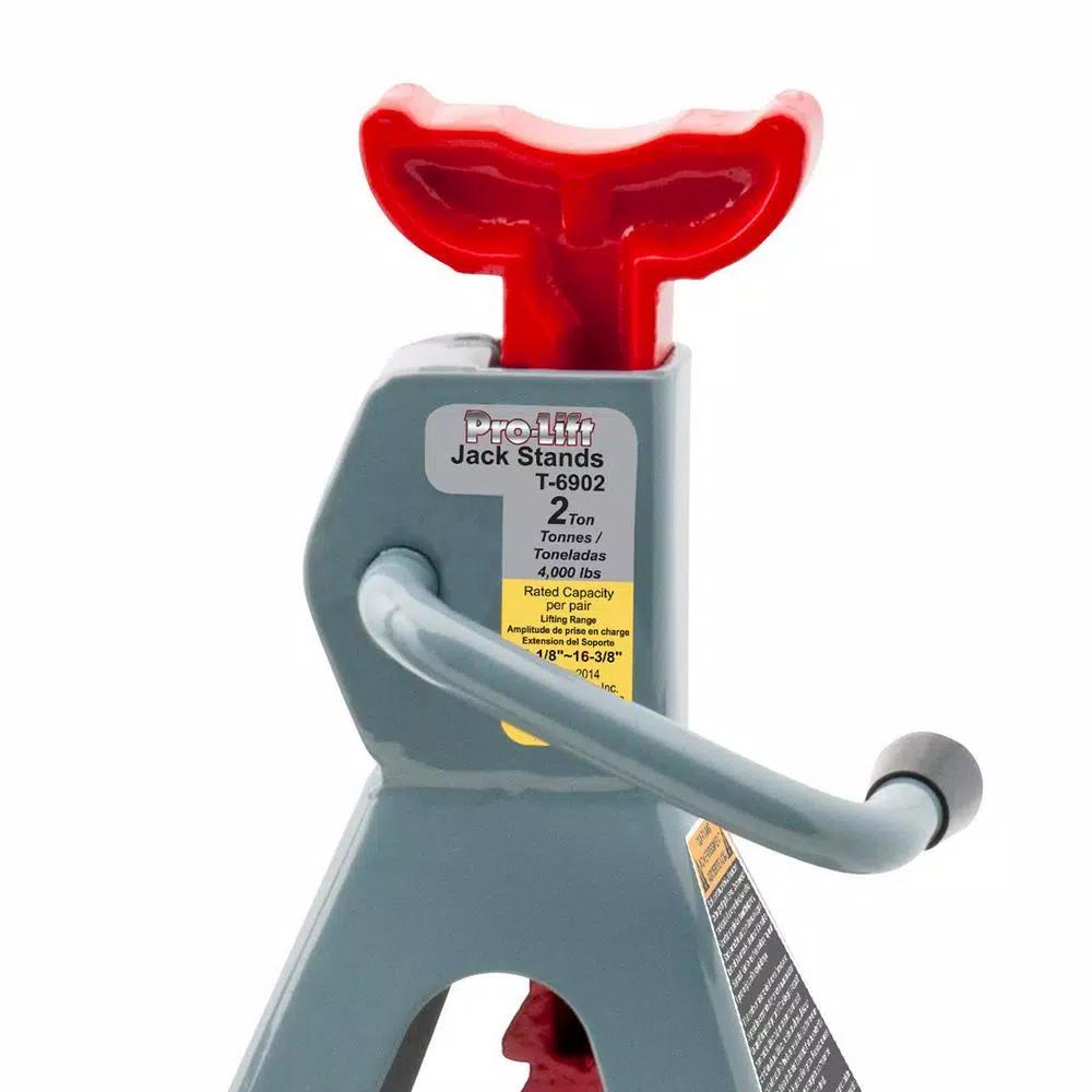 Pro-Lift Pro Lift T-6902 2-Ton Jack Stands with Ductile Cast Iron Ratchet Bar (Pair)
