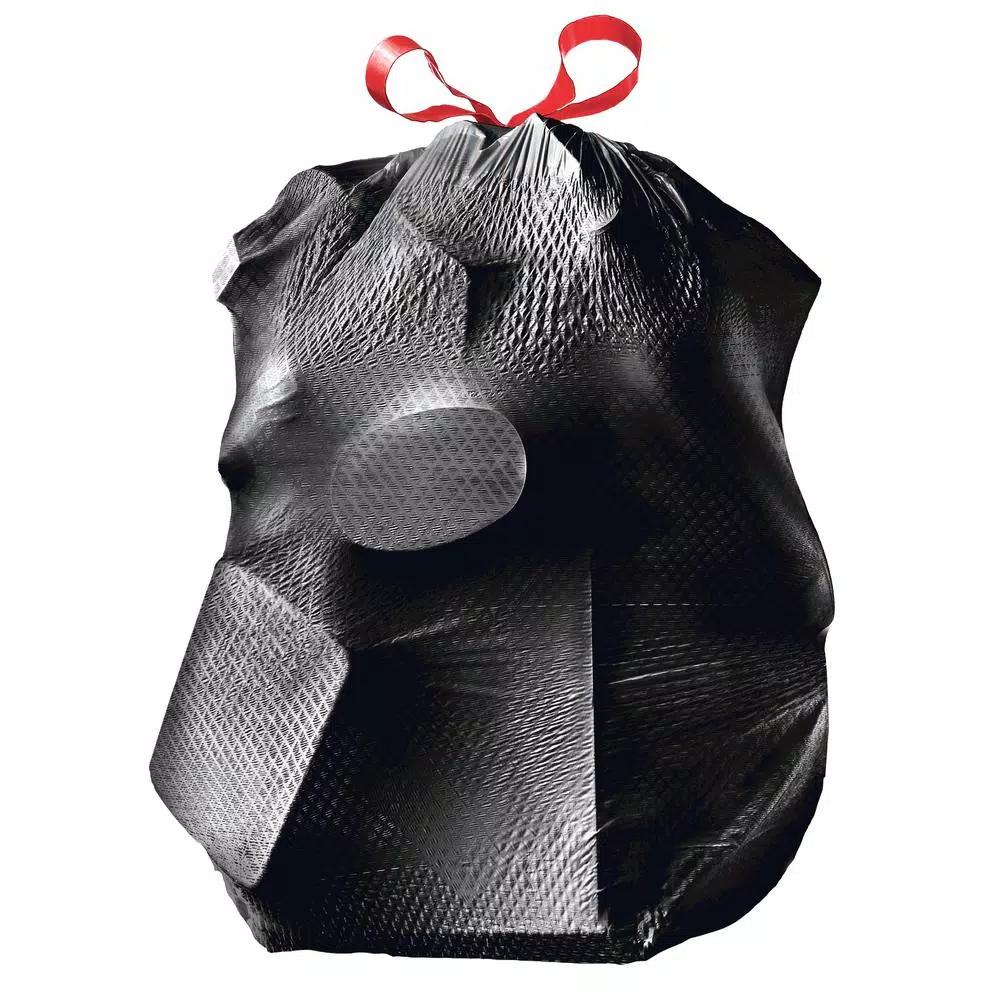 Glad ForceFlexPlus 30 Gallon Black Drawstring Large Outdoor Trash Bags, 50-Count (2-Pack)