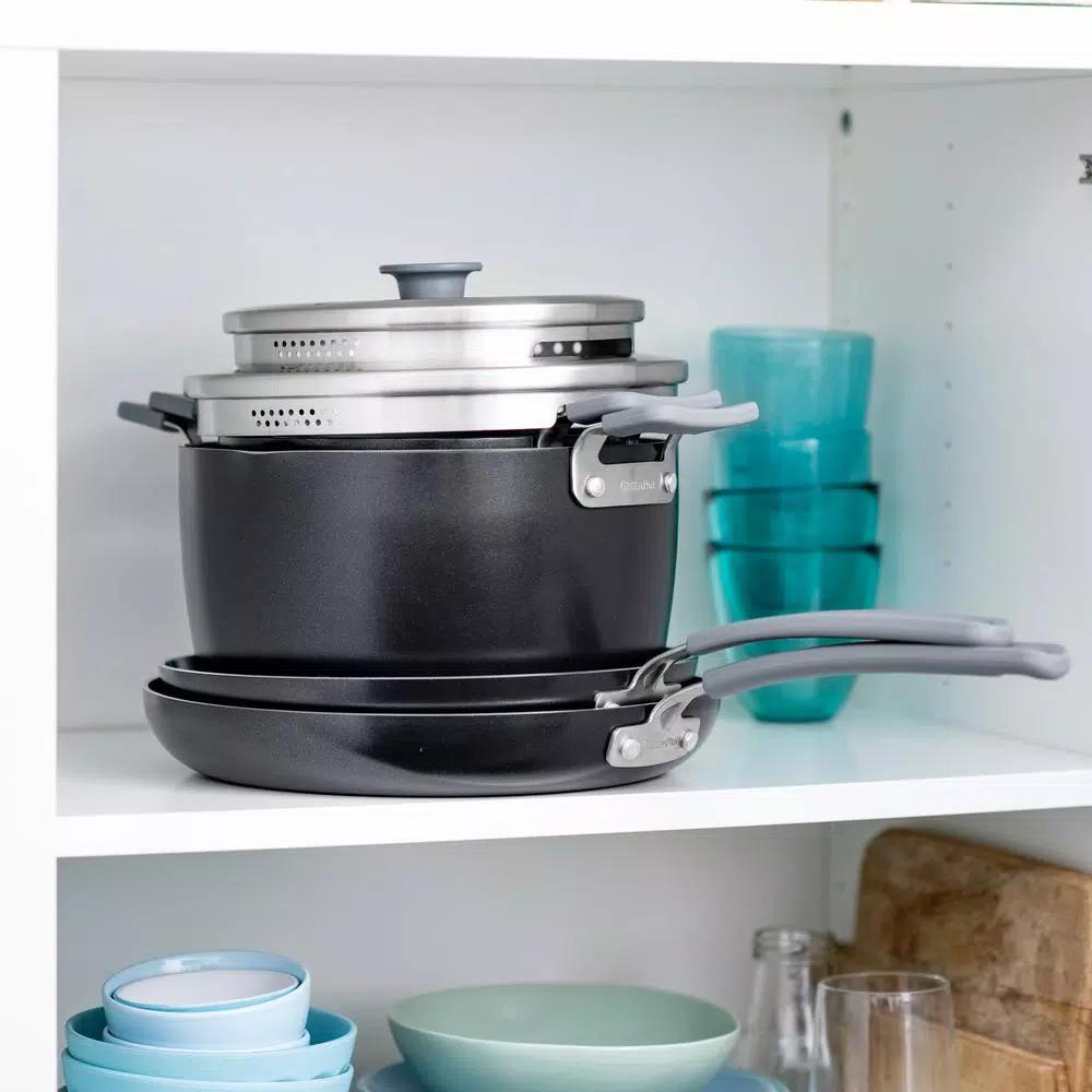 GreenPan Levels Essential 6-Piece Aluminum Ceramic Nonstick Cookware Set, Gray