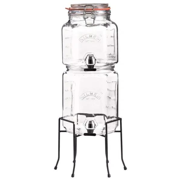 Kilner Stackable Glass Beverage Dispenser Set with Taps and Stand