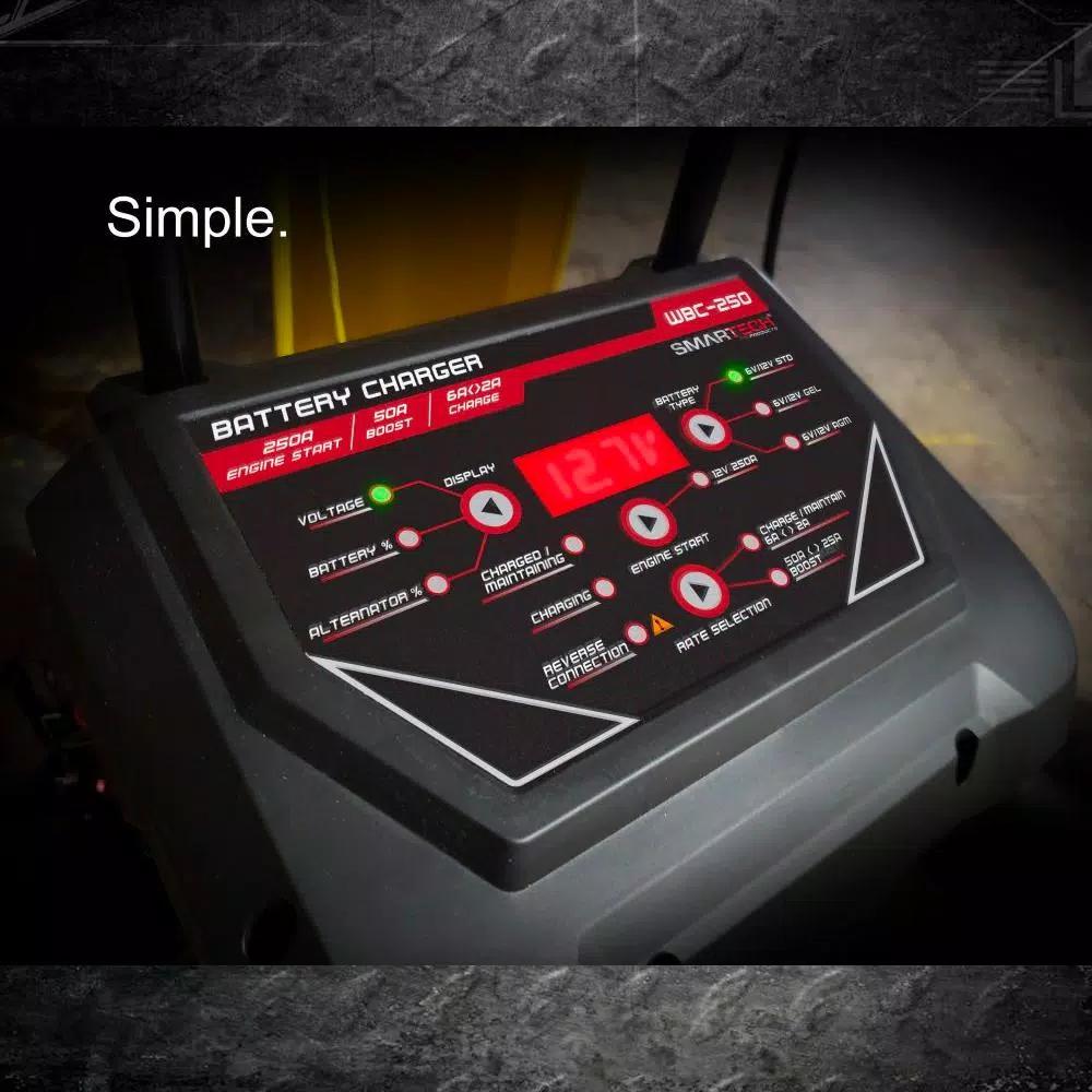 Smartech Products WBC-250 6V/12V Automotive Battery Charger, Maintainer & 250A Engine Starter