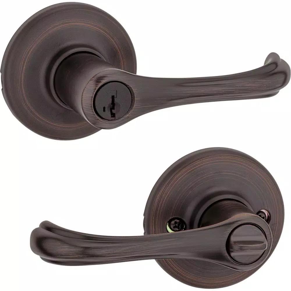Kwikset Dorian Venetian Bronze Exterior Entry Door Lever with SmartKey Security