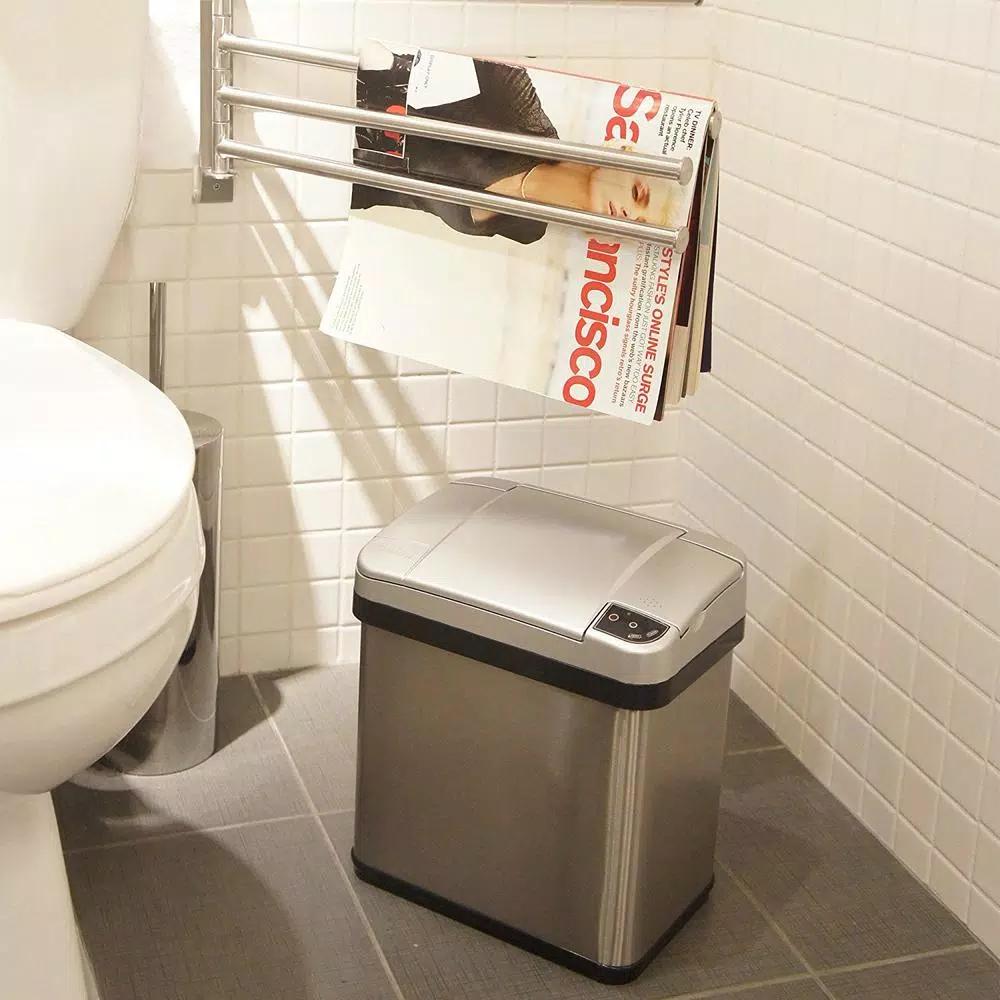 iTouchless Automatic Sensor Trash Can Combo Set, 13 Gal. & 2.5 Gal. Stainless Steel
