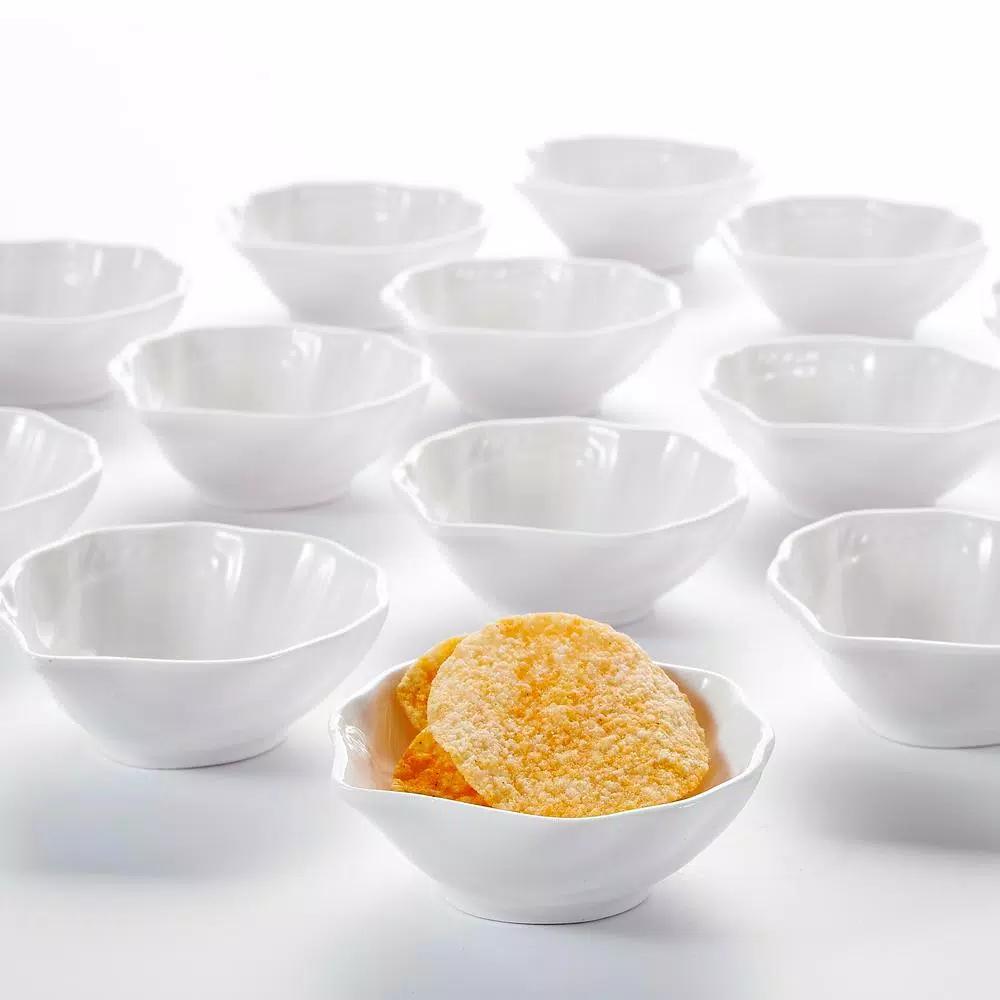 MALACASA 3.5 in. White Porcelain Ramekins Set, 16-Piece Ceramic Souffle Dishes and Serving Bowls