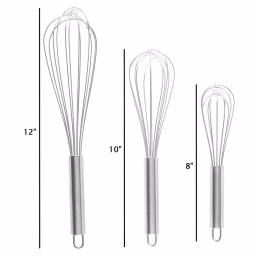 Classic Cuisine Stainless Steel Wire Whisk Set of 3 thumbnail 2