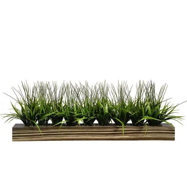 Vintage Home 36 in. Artificial Tall Grass in Zebra Wood Planter