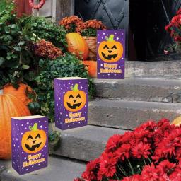 LUMABASE 12-Piece Battery Operated Pumpkin Luminaria Kit - Flameless LED Path Lights thumbnail 2
