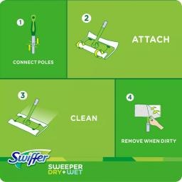 Swiffer Sweeper 2-in-1 Dry and Wet Mop Starter Kit with Microfiber Flat Mop Head thumbnail 11