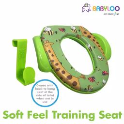Babyloo Animal Design Children's Soft Cushion Toilet Seat with Handles - Green thumbnail 2