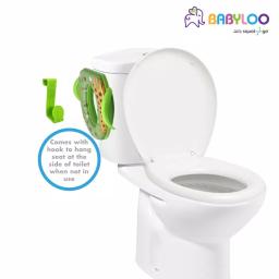 Babyloo Animal Design Children's Soft Cushion Toilet Seat with Handles - Green thumbnail 4