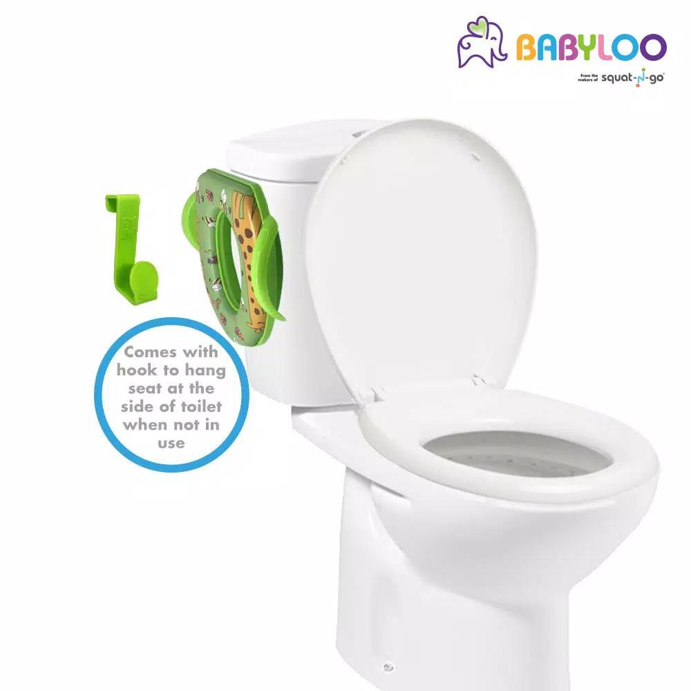 Babyloo Animal Design Children's Soft Cushion Toilet Seat with Handles - Green