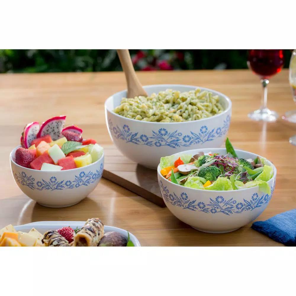 CorningWare Cornflower 3-Piece Ceramic Mixing Bowl Set - Blue