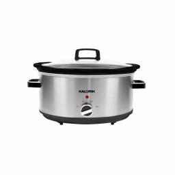 KALORIK 6.5 Qt. Stainless Steel Slow Cooker with Removable Stoneware and Glass Lid thumbnail 2