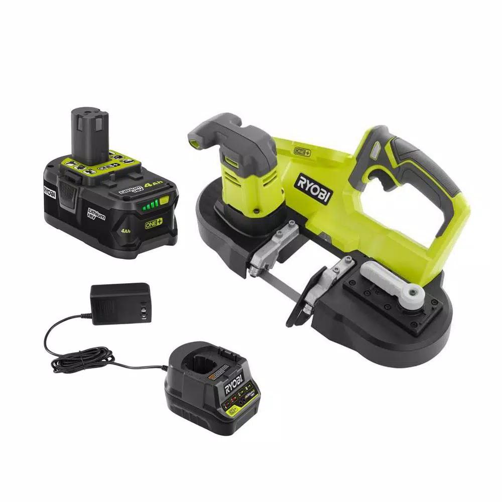 RYOBI 18V ONE+ 2-1/2 in. Compact Band Saw Kit with 4.0 Ah Battery and Charger