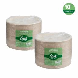 Unbranded 10 in. Natural Sugarcane Plates, Eco-Friendly & Compostable (300 Pack) thumbnail 2