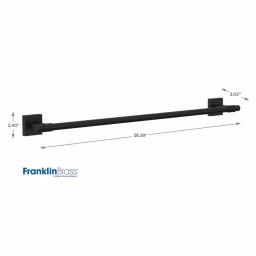Franklin Brass Maxted 24 in. Single Towel Bar, Matte Black Modern Wall Mounted Bathroom Hardware thumbnail 5