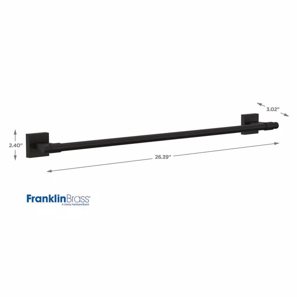 Franklin Brass Maxted 24 in. Single Towel Bar, Matte Black Modern Wall Mounted Bathroom Hardware
