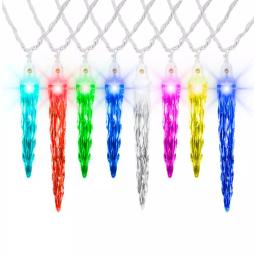 LightShow 12.5 ft. 12-Light Color Changing LED Icicle Christmas String Light Set, Multi-Color thumbnail 1