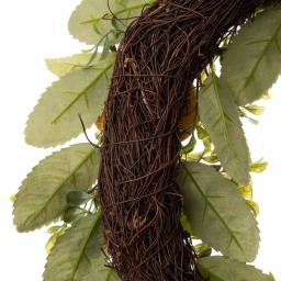 Glitzhome 28 in. Wooden Window Frame with 22 in. Greenery Lemon Wreath Decor thumbnail 5