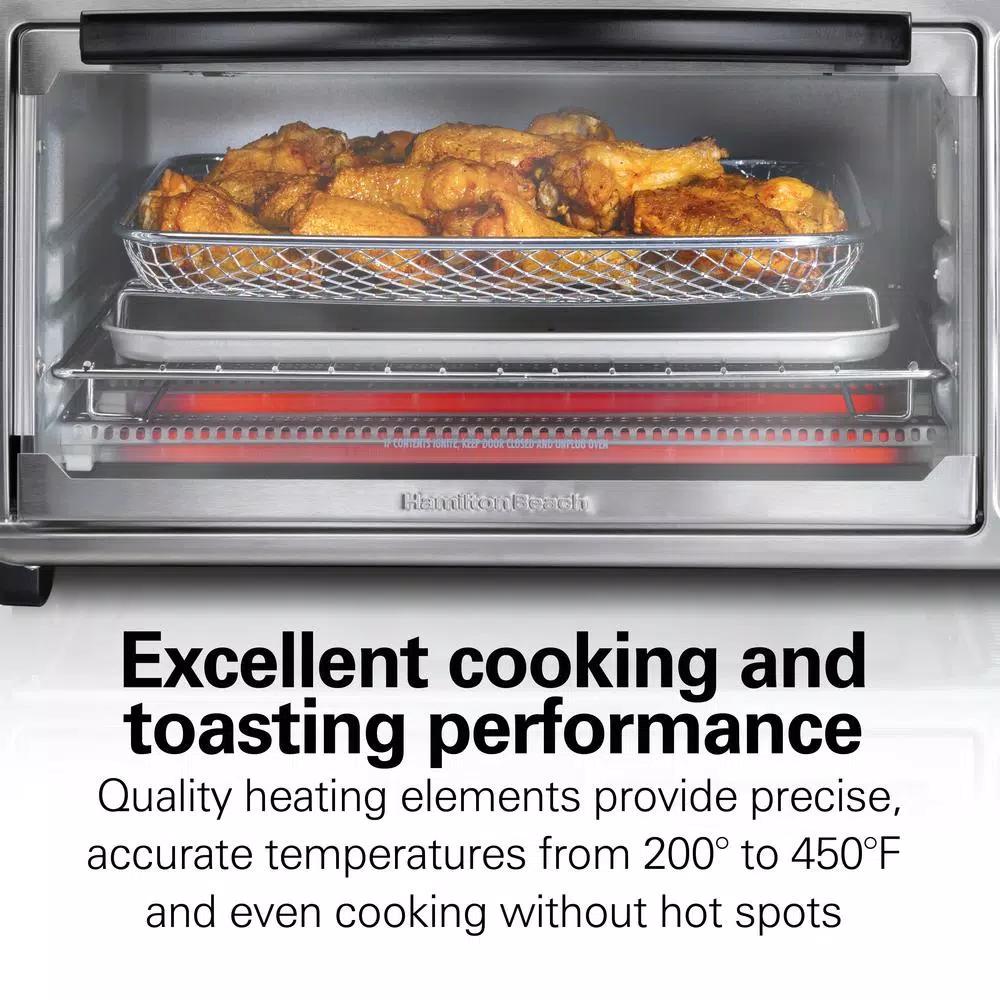 Hamilton Beach Sure-Crisp 1440W 6-Slice Air Fryer Toaster Oven, Stainless Steel