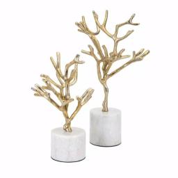 IMAX Concepts Eclipse Gold Tree Statuary on Marble Base, Set of 2 thumbnail 1