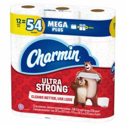 Charmin Ultra Strong Toilet Paper, 2-Ply Mega Plus Rolls, 12 Count Pack thumbnail 3