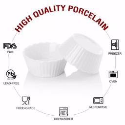 MALACASA White Porcelain Ramekins Set of 16, 2.75 in. Ceramic Souffle Dishes and Serving Bowls thumbnail 7