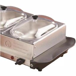 Brentwood Appliances BF-315 4.5 Qt. Stainless Steel 3-Pan Buffet Server and Warming Tray thumbnail 3