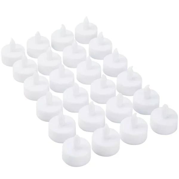 Lavish Home 24-Piece LED Tea Light Candle Set, Battery Operated Flickering Flameless Tealights