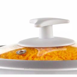 Continental Electric 6-Cup White Rice Cooker and Steamer with Tempered Glass Lid thumbnail 5