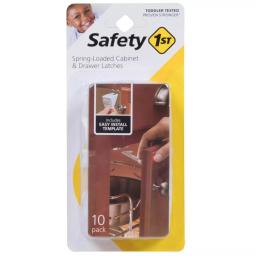 Safety 1st Spring Loaded Cabinet and Drawer Latches, Child Safety Locks (10-Pack) thumbnail 1