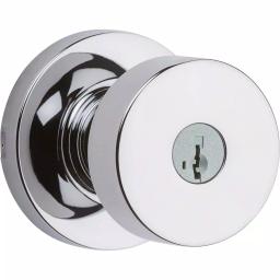Kwikset Pismo Polished Chrome Round Exterior Entry Door Knob with SmartKey Security thumbnail 1